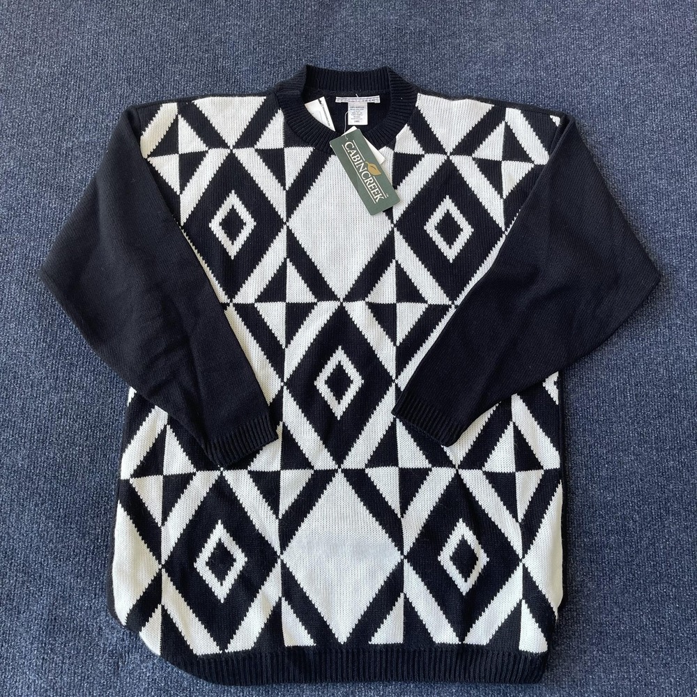 Vintage Cabin Creek Sweater‎ Mens Large Geometric Aztec Pullover USA 90s